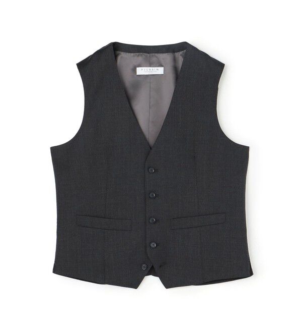TOMORROWLAND MENS「ウールツイル 5Bベスト HORIZON TWILL E.Zegna」|ベスト・ジレ|18 ブラック系