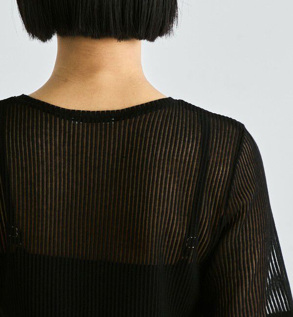 Edition「シアーストライプ ハーフスリーブトップス」|Tシャツ・カットソー|