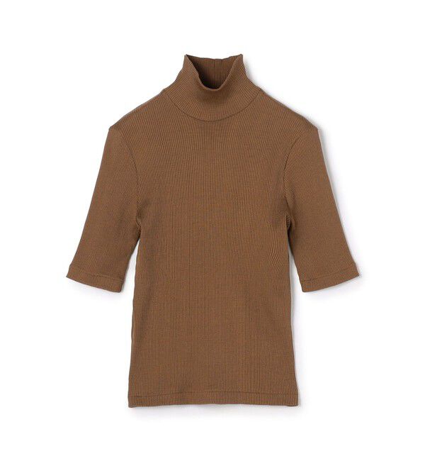 DES PRES「シルクコットンリブ ハーフスリーブプルオーバー」|Tシャツ・カットソー|45 キャメル