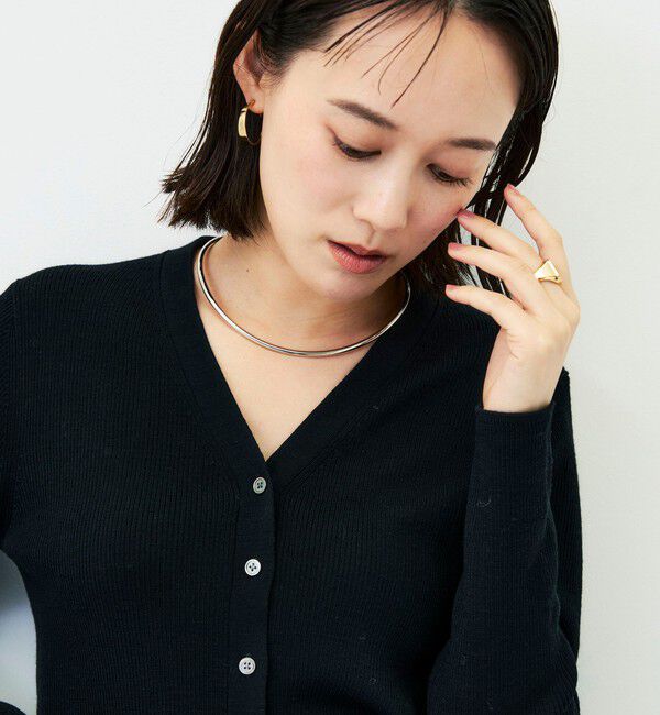 NOLLEY'S「《手洗い可能》《アンサンブル対応》16GマレーリブVネックカーディガン」|カーディガン|