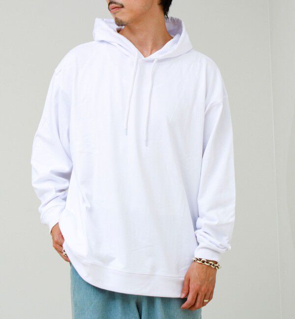 GLOSTER「【ロンT以上、パーカー未満】ケミカル加工 フードロンT」|パーカー|ホワイト