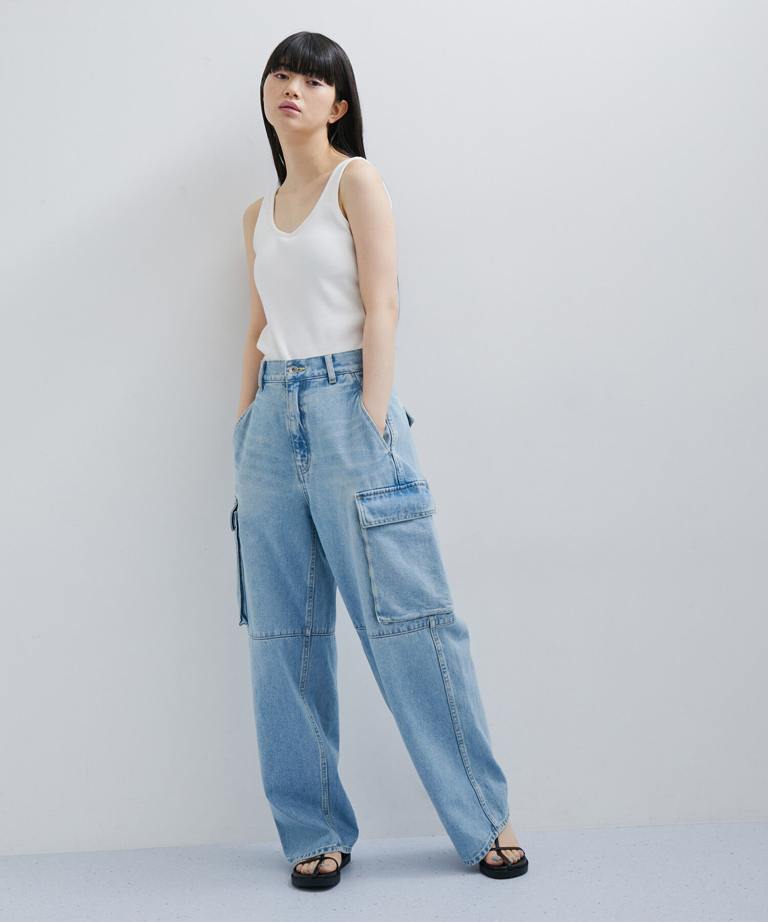 ADAM ET ROPE'「【逸品】バックオープンタンクトップ」|タンクトップ|
