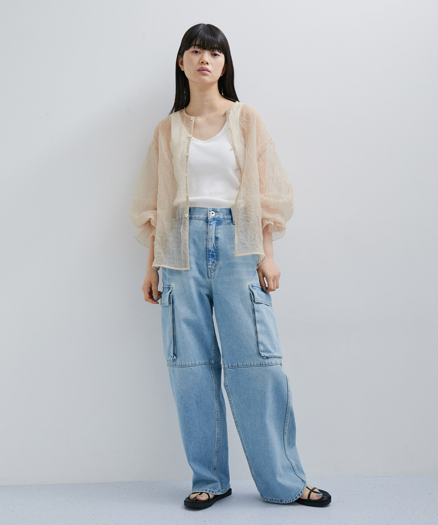 ADAM ET ROPE'「【逸品】バックオープンタンクトップ」|タンクトップ|