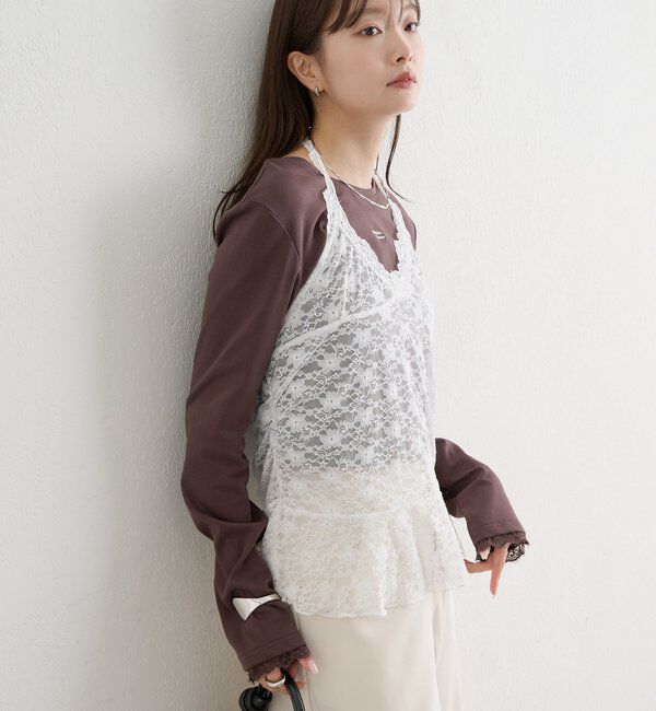  「レースペプラムホルターキャミ」|Tシャツ・カットソー|
