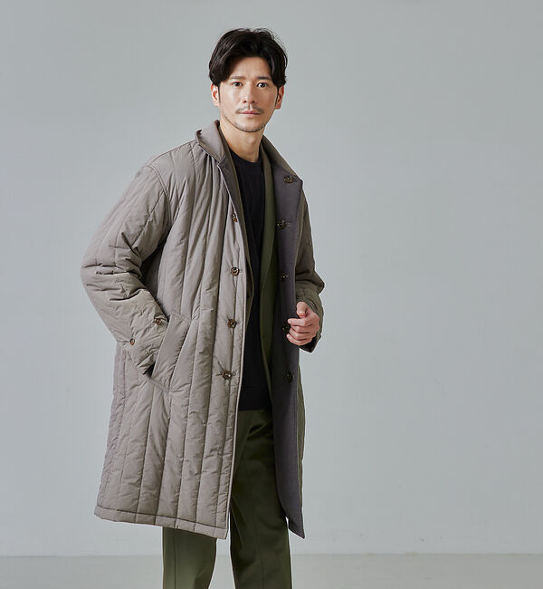 ABAHOUSE「【リバーシブル着用可】バーティカル パデット ステンカラーコート / バルマカー」|ステンカラーコート|ベージュ