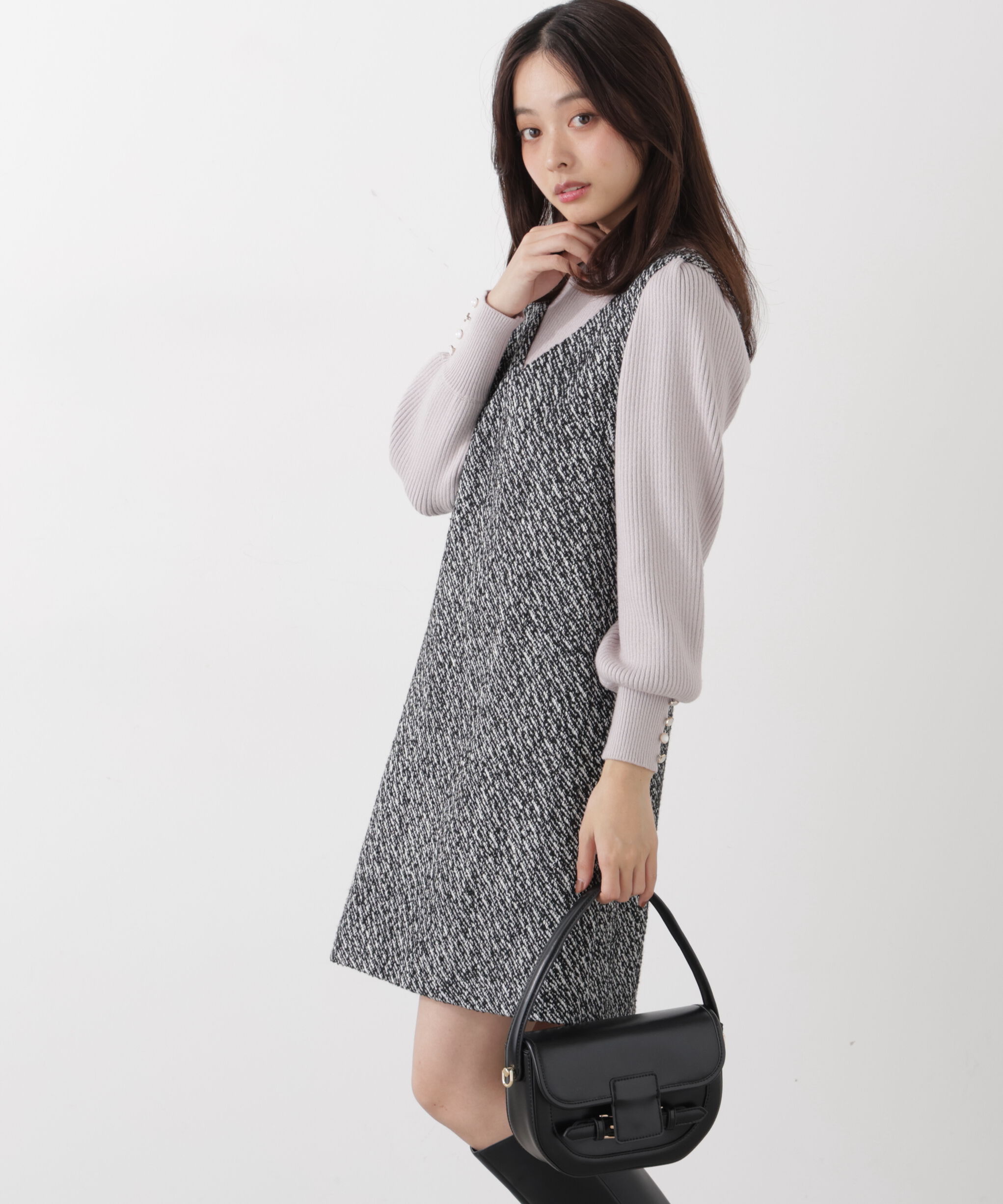 PROPORTION BODY DRESSING「＜ハンドウォッシャブル＞ハイネックボリュームスリーブニット 25AW」|ニット・セーター|