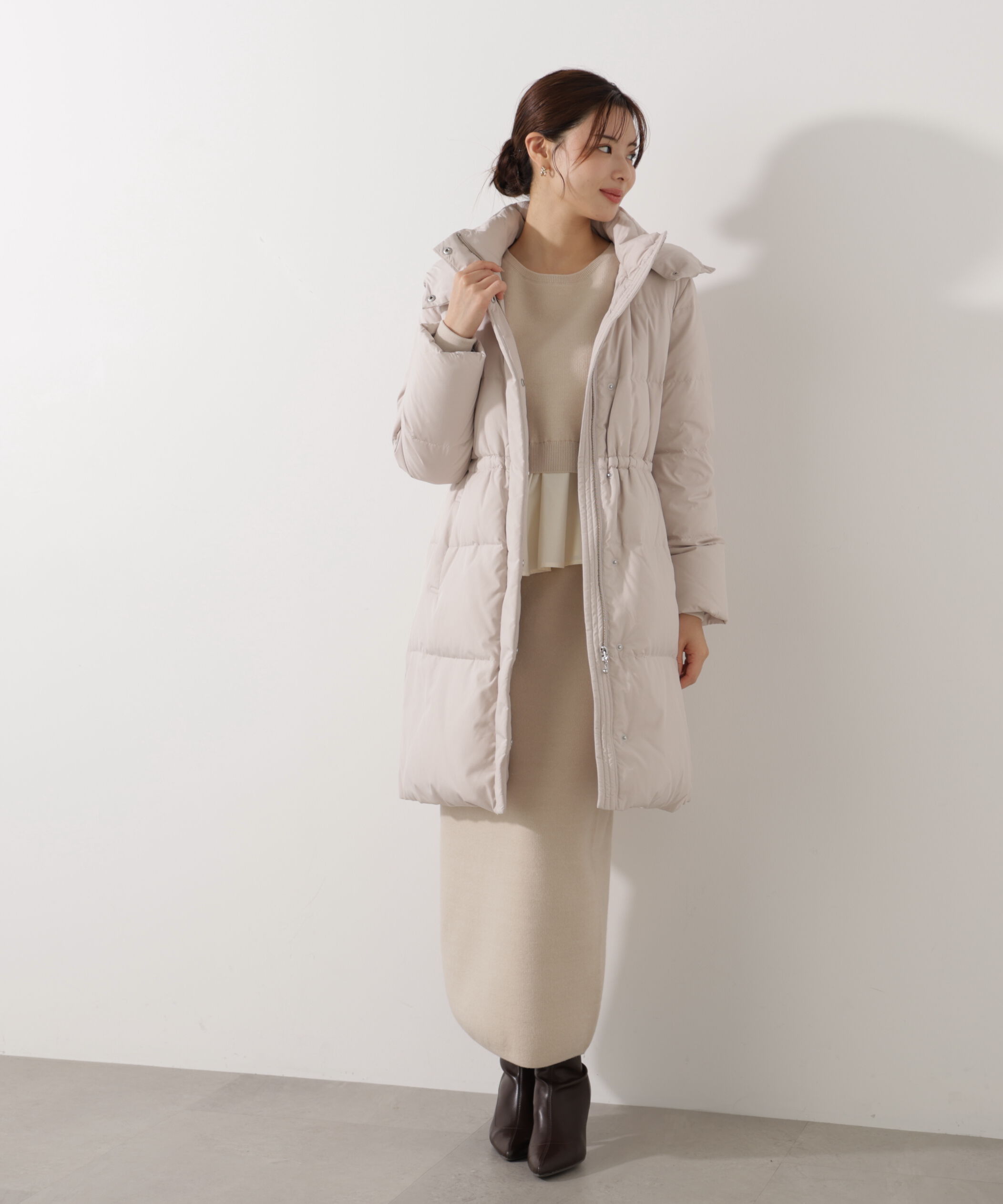PROPORTION BODY DRESSING「＜ウォッシャブル＞ランダムヘムペプラムニットSETUP 25AW」|ワンピース|