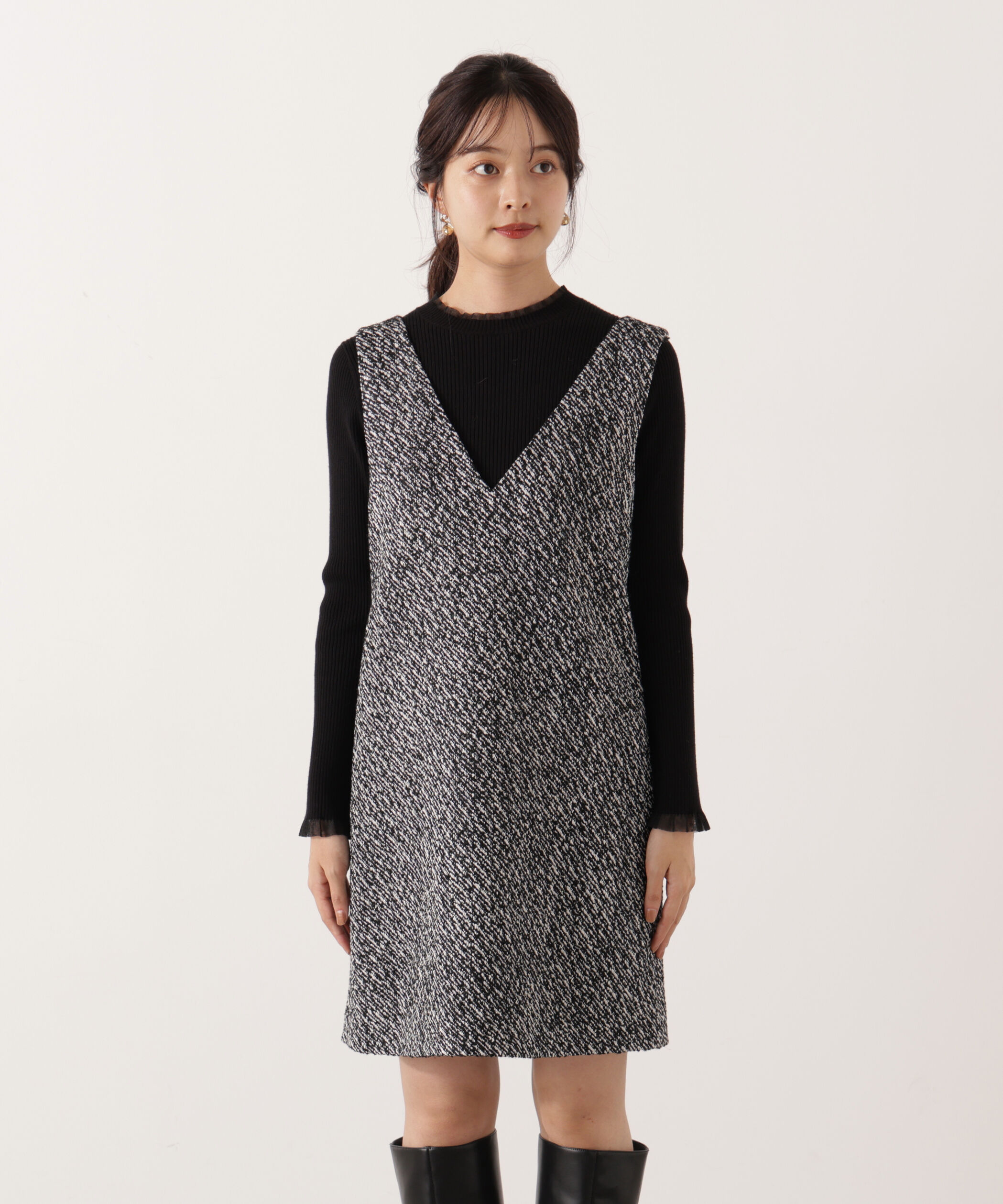 PROPORTION BODY DRESSING「ツイードミニジャンスカ 25AW」|ワンピース|
