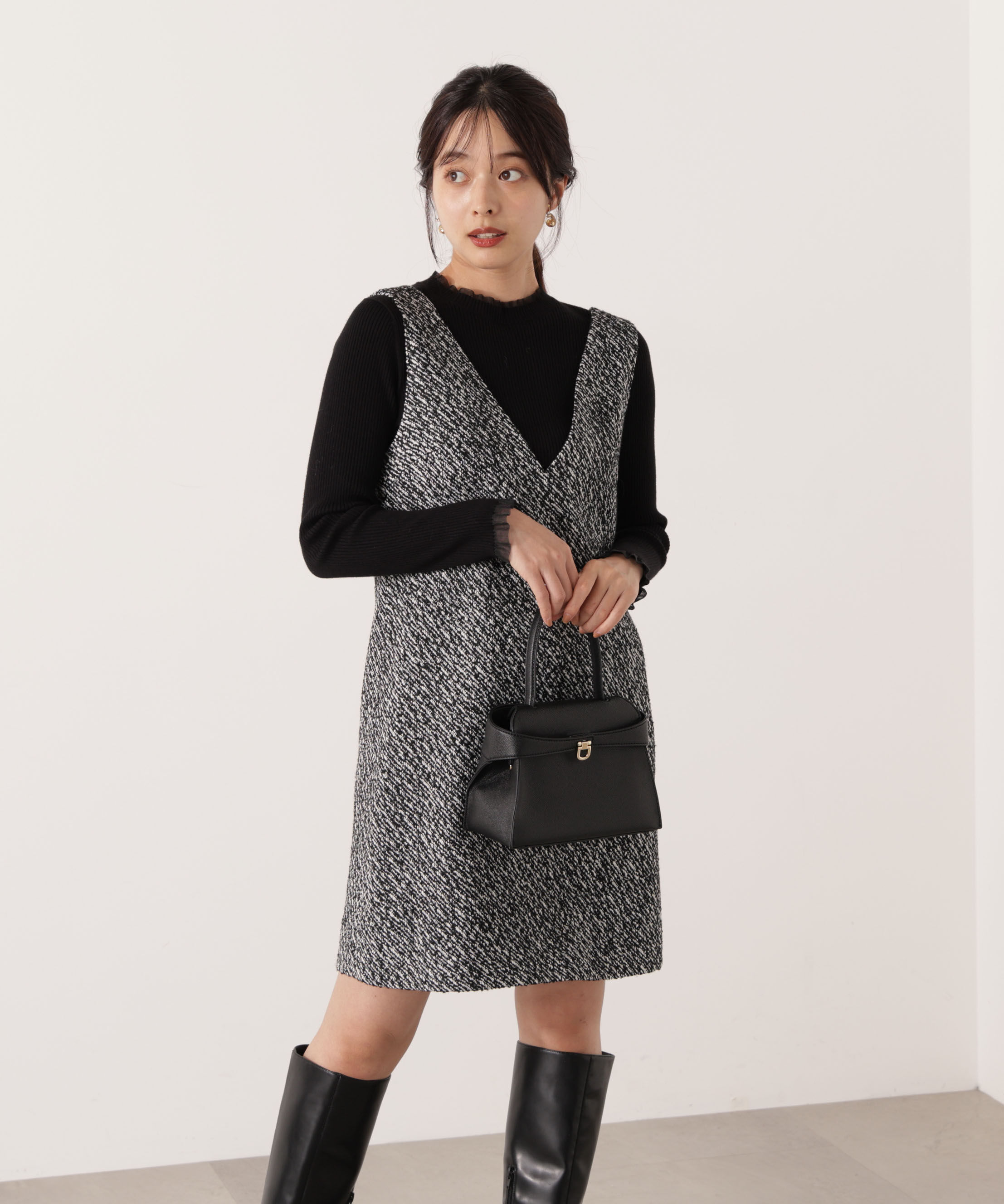 PROPORTION BODY DRESSING「ツイードミニジャンスカ 25AW」|ワンピース|
