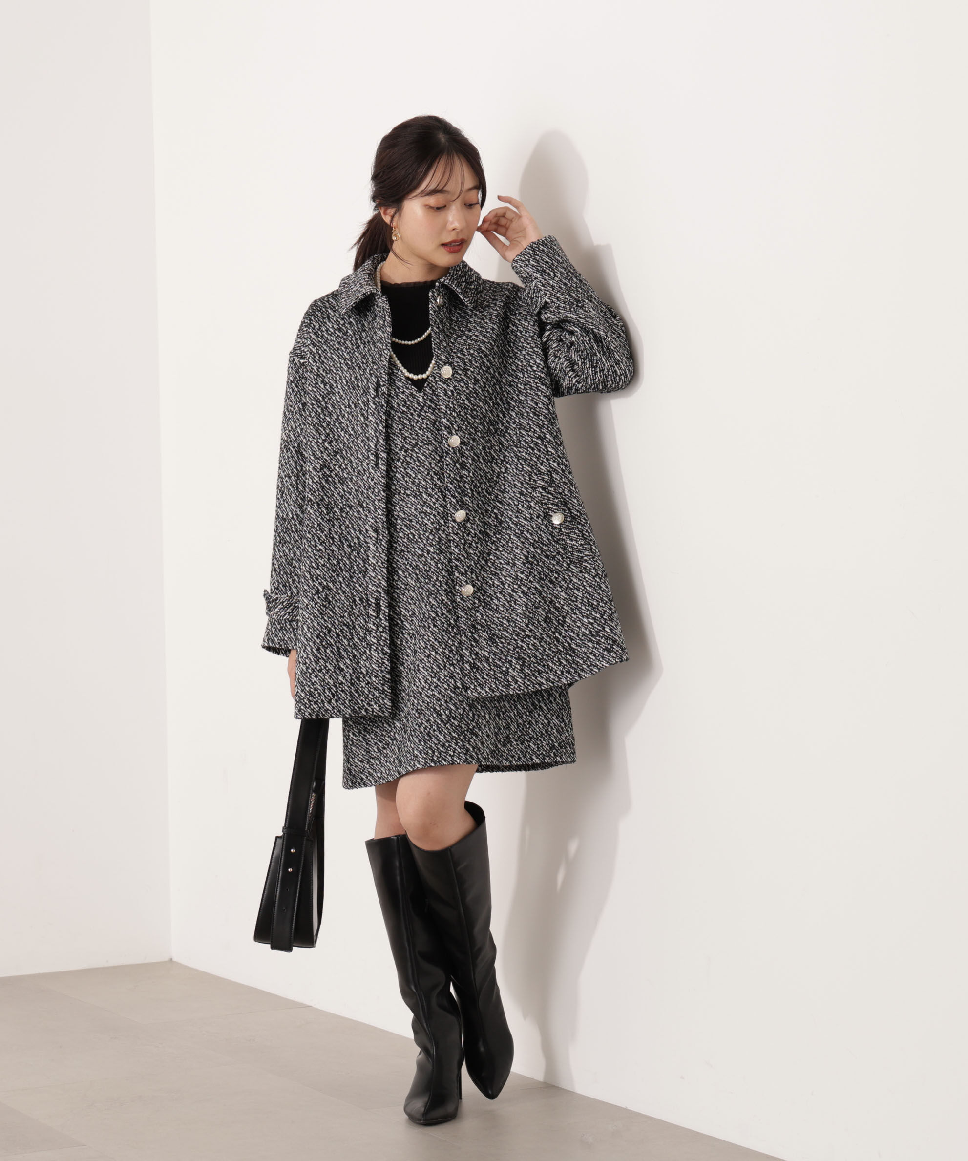 PROPORTION BODY DRESSING「ツイードミニジャンスカ 25AW」|ワンピース|