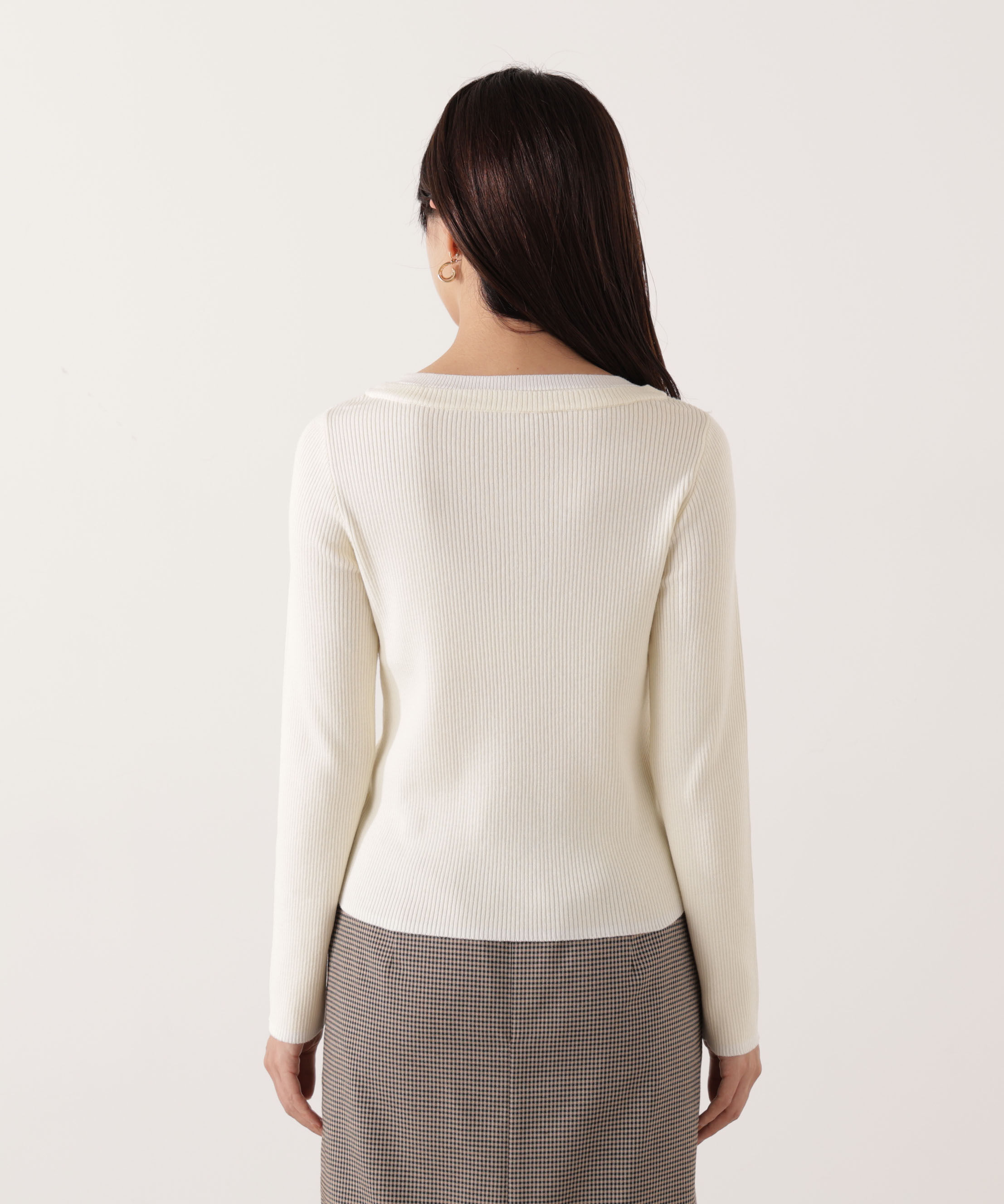PROPORTION BODY DRESSING「＜ウォッシャブル＞レイヤード風ヘンリーネックニット 25AW」|ニット・セーター|
