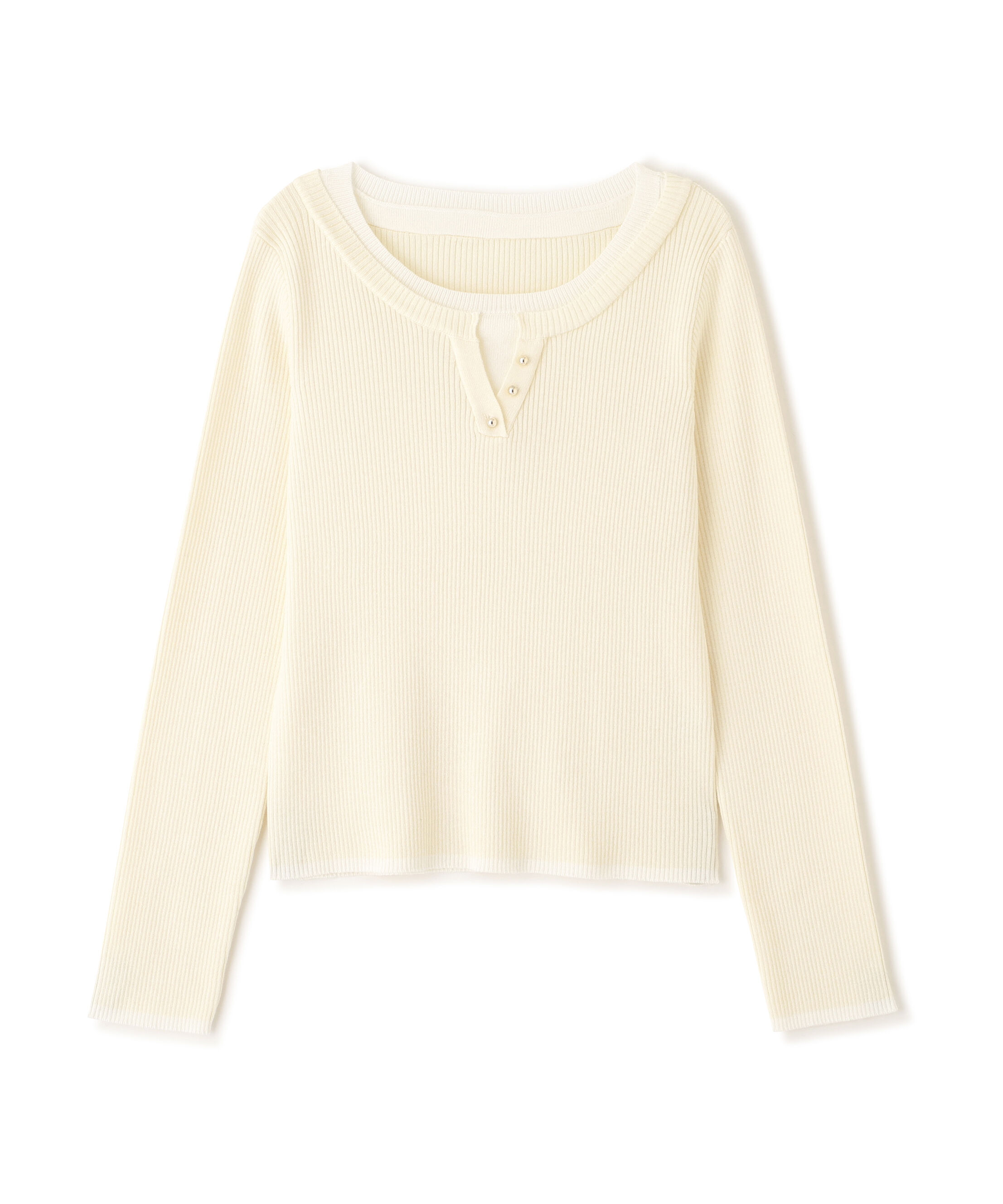 PROPORTION BODY DRESSING「＜ウォッシャブル＞レイヤード風ヘンリーネックニット 25AW」|ニット・セーター|