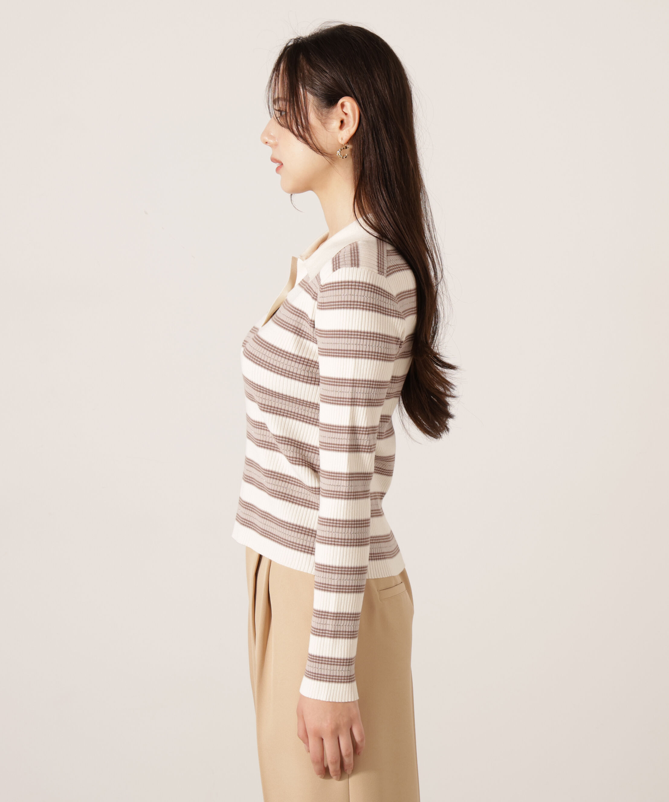 PROPORTION BODY DRESSING「ポロボーダーニット　25AW」|ニット・セーター|