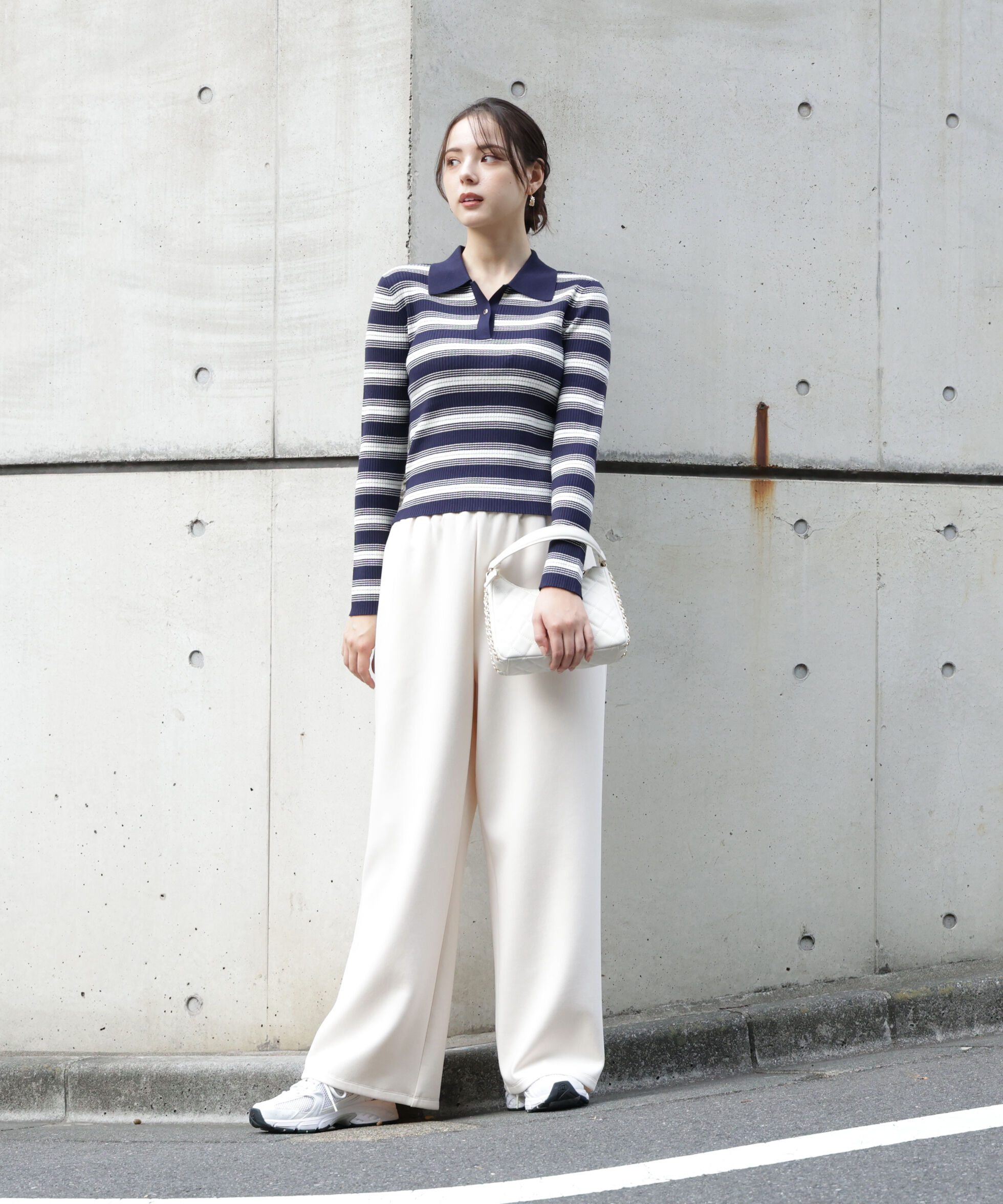 PROPORTION BODY DRESSING「ポロボーダーニット　25AW」|ニット・セーター|
