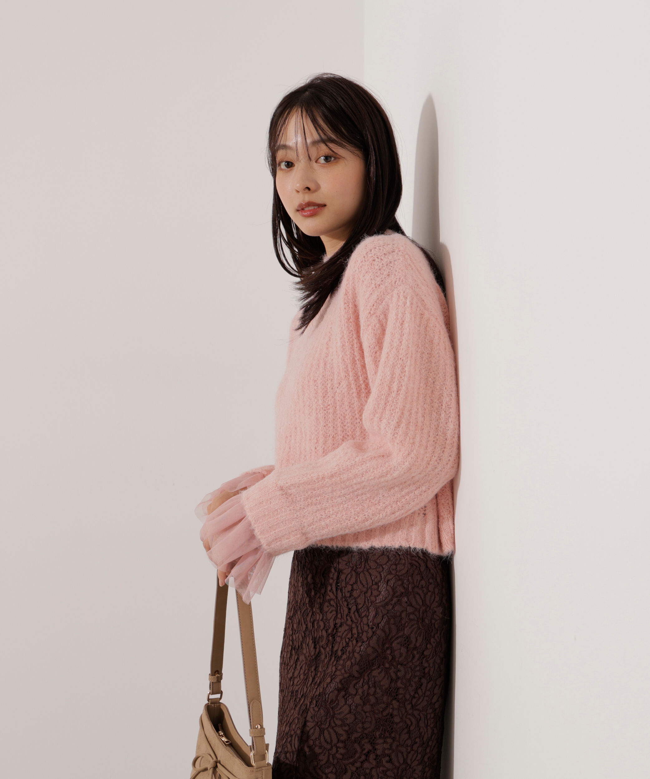 PROPORTION BODY DRESSING「<ウォッシャブル>チュールスリーブボックスニット」|ニット・セーター|