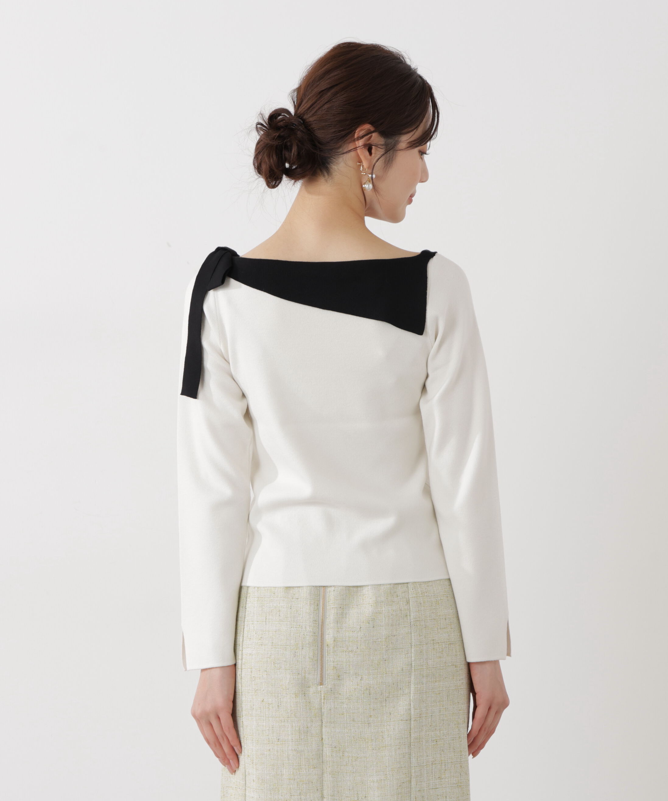PROPORTION BODY DRESSING「＜ウォッシャブル/UV＞サイドリボン総針ニット」|ニット・セーター|