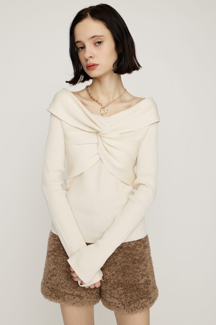 SLY「TWIST RIBBON KNIT トップス」|ニット・セーター|
