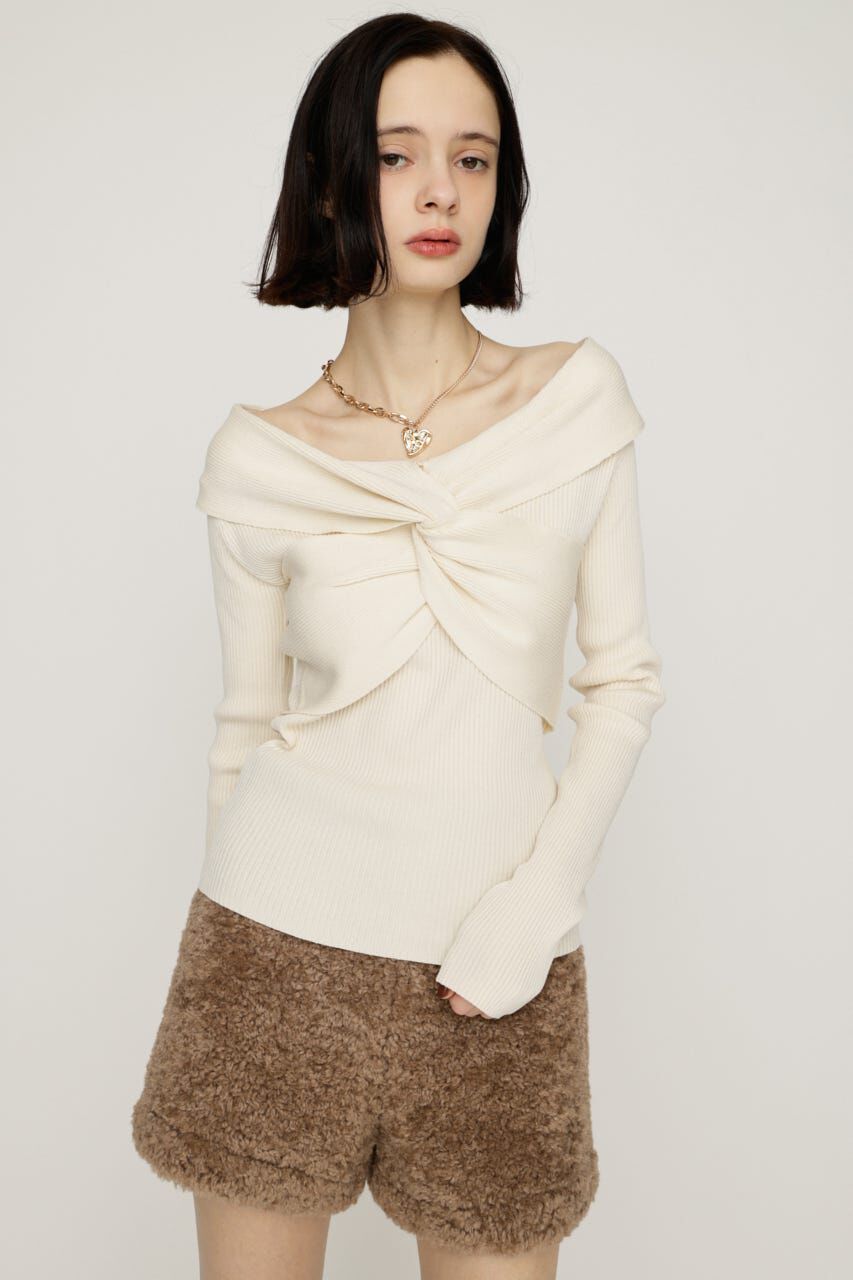 SLY「TWIST RIBBON KNIT トップス」|ニット・セーター|