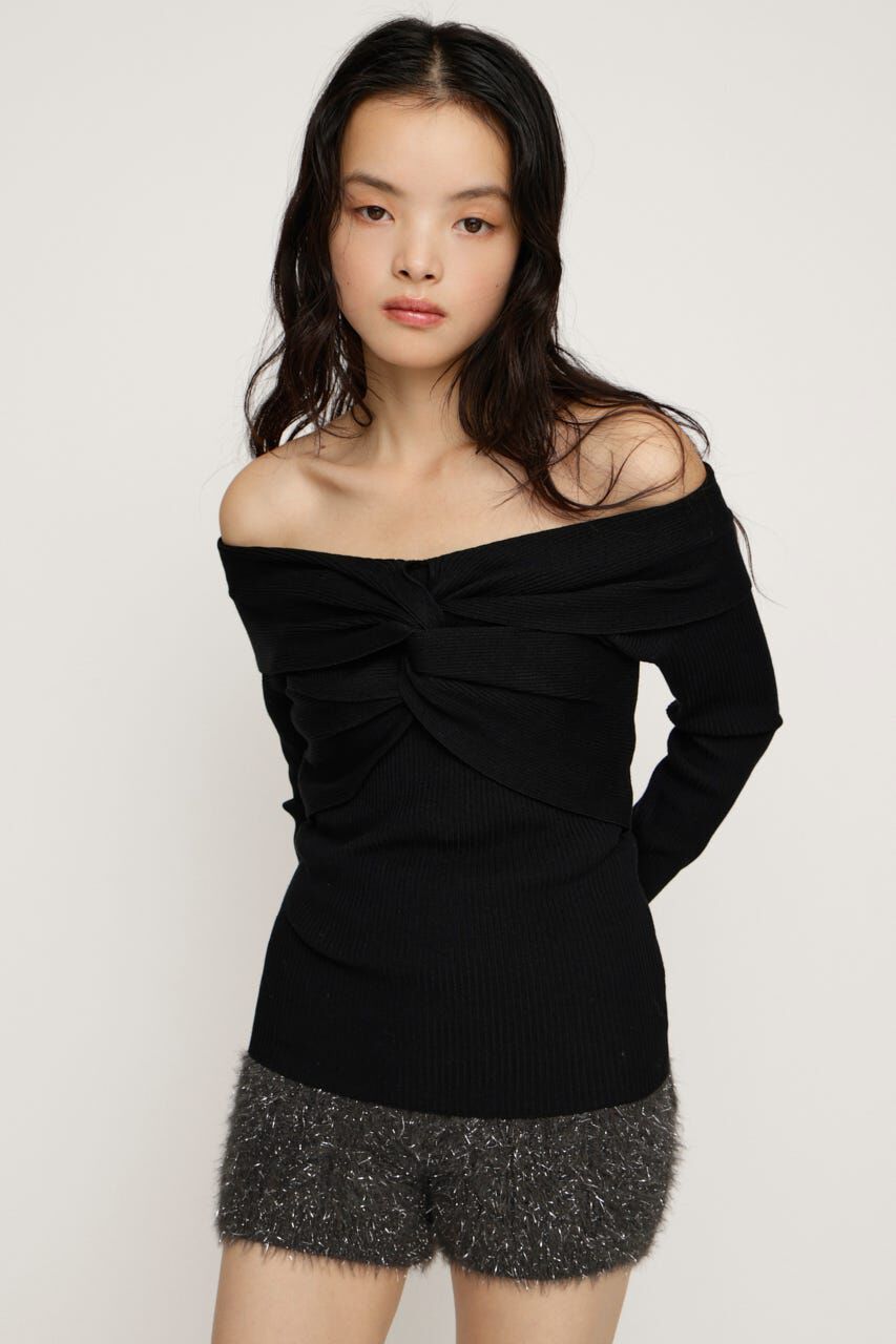 SLY「TWIST RIBBON KNIT トップス」|ニット・セーター|
