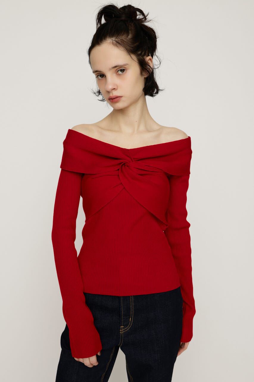 SLY「TWIST RIBBON KNIT トップス」|ニット・セーター|