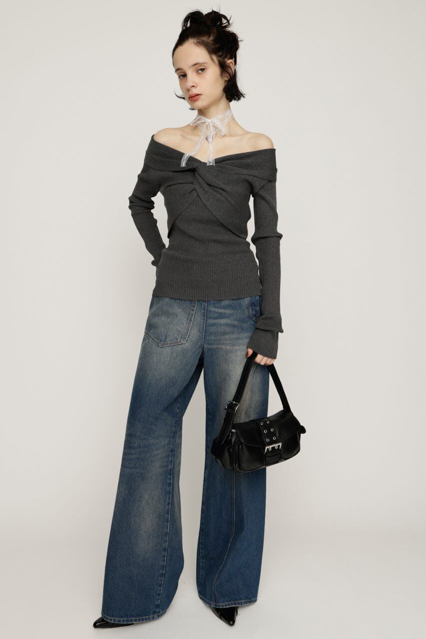 SLY「TWIST RIBBON KNIT トップス」|ニット・セーター|