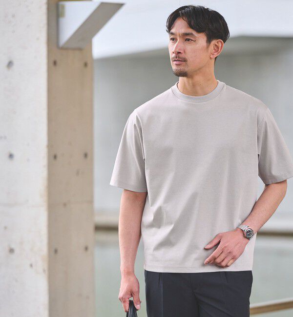 UNITED ARROWS green label relaxing「【WEB限定】JUST fit ポンチ 半袖 Tシャツ カットソー -汗染み防止-」|Tシャツ・カットソー|LT.GRAY