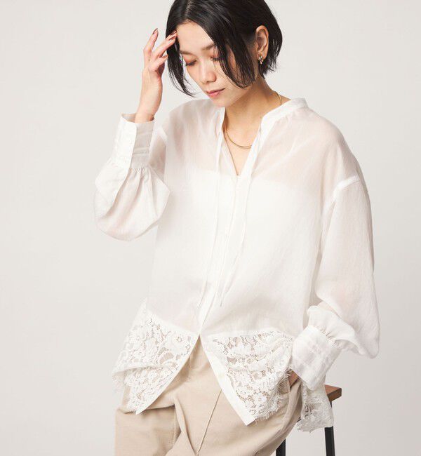 UNITED ARROWS green label relaxing「【結論シリーズ】ミルフィーユレースブラウス」|シャツ・ブラウス|