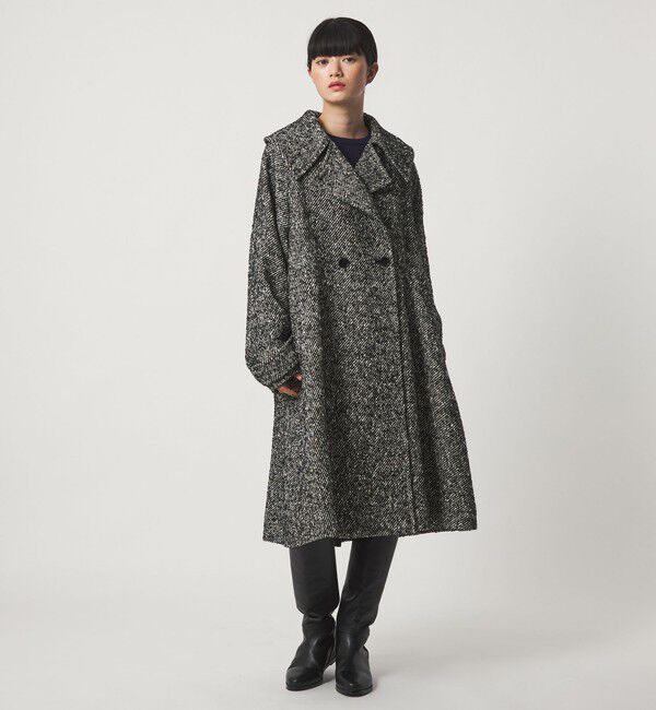EMMEL REFINES「＜EMMEL REFINES＞EM ノットツイードライク ビッグカラー テントコート」|その他|