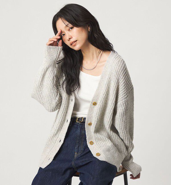 UNITED ARROWS green label relaxing「テープ モール Vネック ニット カーディガン」|カーディガン|