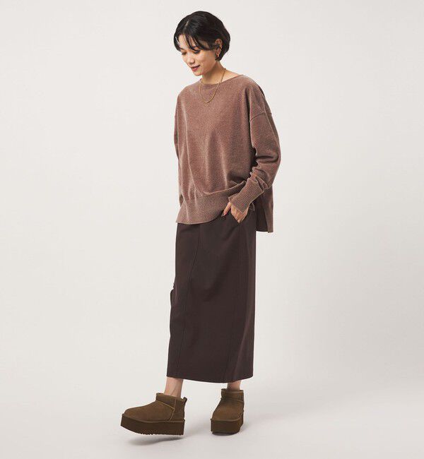 UNITED ARROWS green label relaxing「［size SHORT/TALLあり］オルマイ ウラキモウ タイトスカート ダークブラウン ネイビー」|スカート|