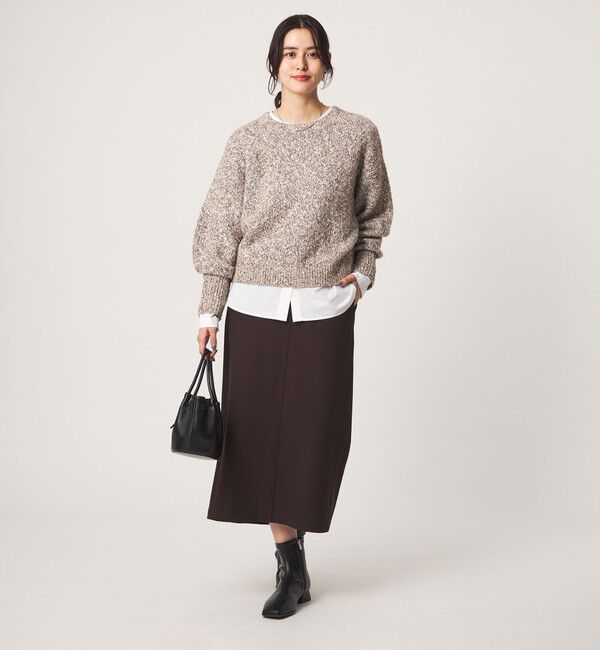UNITED ARROWS green label relaxing「［size SHORT/TALLあり］オルマイ ウラキモウ タイトスカート ダークブラウン ネイビー」|スカート|