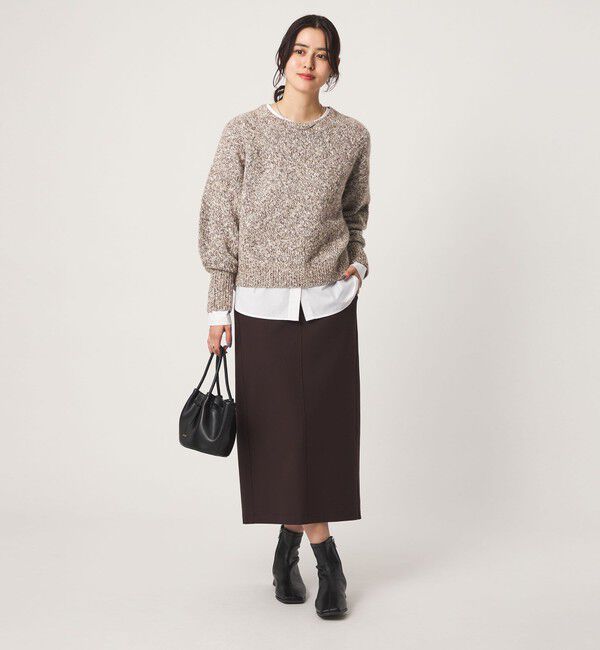 UNITED ARROWS green label relaxing「［size SHORT/TALLあり］オルマイ ウラキモウ タイトスカート ダークブラウン ネイビー」|スカート|