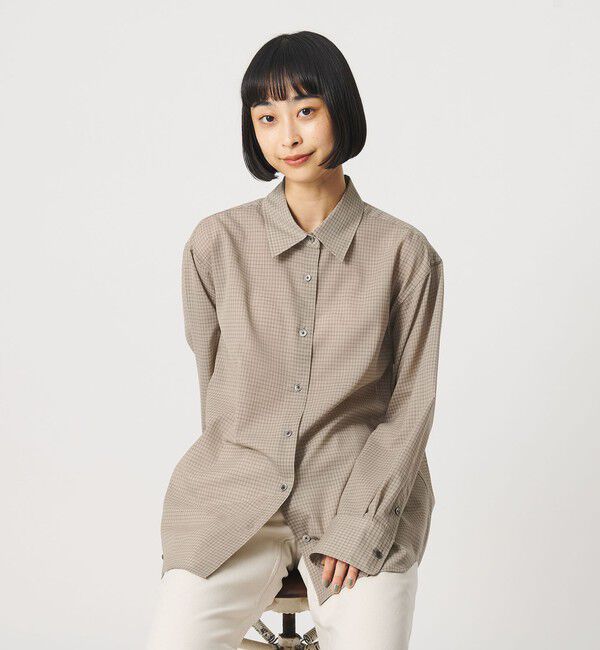 BEAUTY&YOUTH UNITED ARROWS「毛ポリエステル ソリッド＆チェック レギュラーカラーシャツ ウォッシャブル」|シャツ・ブラウス|