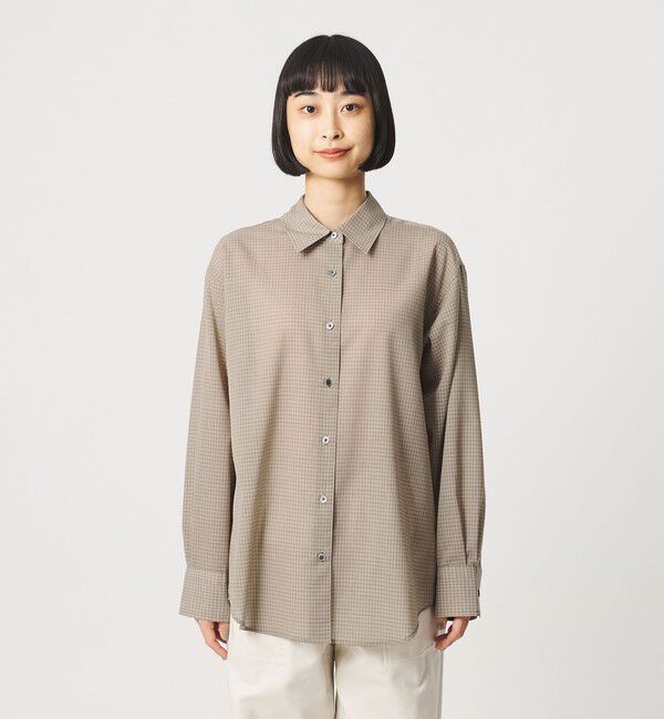BEAUTY&YOUTH UNITED ARROWS「毛ポリエステル ソリッド＆チェック レギュラーカラーシャツ ウォッシャブル」|シャツ・ブラウス|