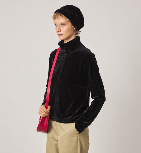 STEVEN ALAN「＜Steven Alan＞ベロア ジップ カーディガン」|カーディガン|BLACK