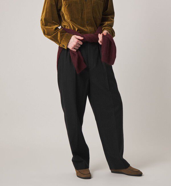 STEVEN ALAN「＜Steven Alan＞ ブラッシュド フランネル インツープリーツ ドレス トラウザーズ II」|スラックス|