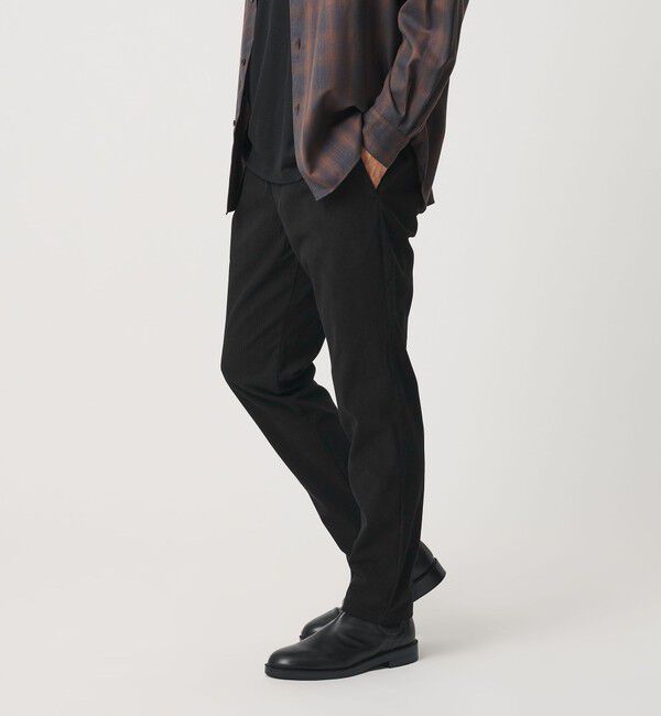 BEAUTY&YOUTH UNITED ARROWS「トリコット コーデュロイ 1プリーツ イージー パンツ NO.5 ヨコストレッチ」|チノ|BLACK