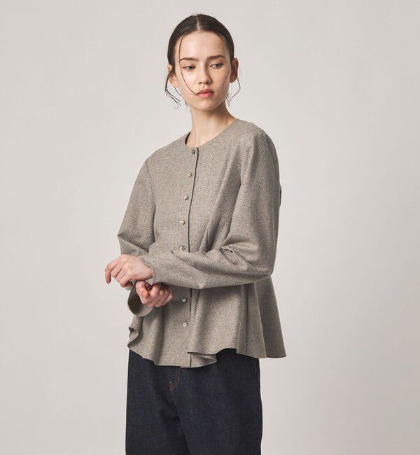 STEVEN ALAN「＜Steven Alan＞ツイードライク ペプラム ブラウス」|シャツ・ブラウス|