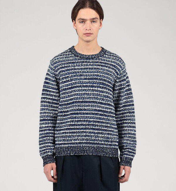 TOMORROWLAND MENS「TOMORROWLAND tricot コットン マルチカラー クルーネックニット」|ニット・セーター|