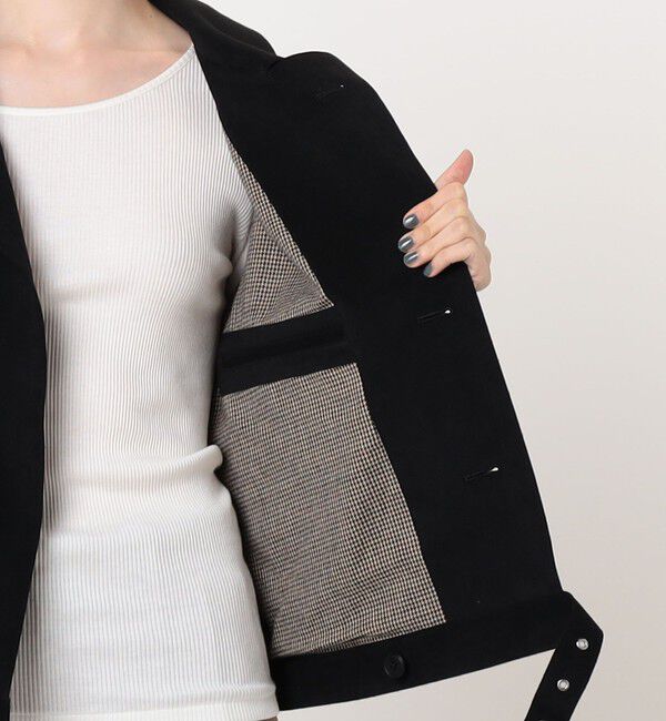 TOMORROWLAND GOODS「HAVERSACK ウルトラスエード ダブルブレストショートジャケット」|ブルゾン・スタジャン|