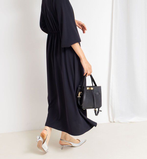 NOLLEY'S sophi「ウォッシャブルジョーゼットVネックギャザーワンピース」|ワンピース|