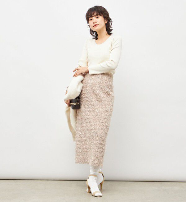 NOLLEY'S sophi「《セットアップ対応》ウォッシャブルフェザーチュールタイトスカート」|タイト|