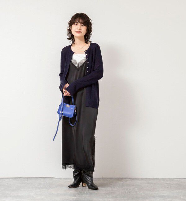 NOLLEY'S sophi「ウォッシャブルトリミングレースサテンキャミワンピース」|ワンピース|