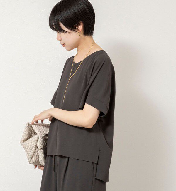 NOLLEY'S「【WEB＆一部店舗限定カラー】《セットアップ対応》ジョーゼットＶネックプルオーバー」|シャツ・ブラウス|