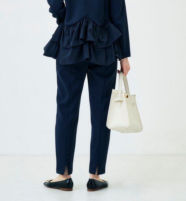 NOLLEY'S「《セットアップ対応/UVカット/2WAYストレッチ》ウォッシャブルダンボール裾スリットパンツ」|チノ|