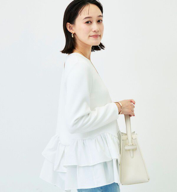 NOLLEY'S「《セットアップ対応/UVカット/2WAYストレッチ》ウォッシャブダルンボール裾フリルプルオーバー」|Tシャツ・カットソー|