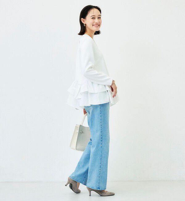 NOLLEY'S「《セットアップ対応/UVカット/2WAYストレッチ》ウォッシャブダルンボール裾フリルプルオーバー」|Tシャツ・カットソー|