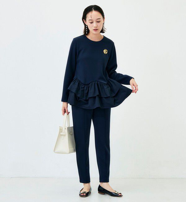 NOLLEY'S「《セットアップ対応/UVカット/2WAYストレッチ》ウォッシャブダルンボール裾フリルプルオーバー」|Tシャツ・カットソー|