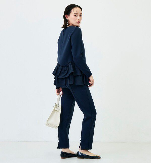 NOLLEY'S「《セットアップ対応/UVカット/2WAYストレッチ》ウォッシャブダルンボール裾フリルプルオーバー」|Tシャツ・カットソー|