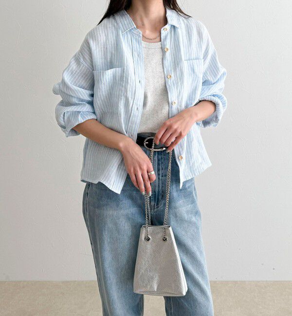 fredy emue「LINEN100 クロップドシャツ」|シャツ・ブラウス|